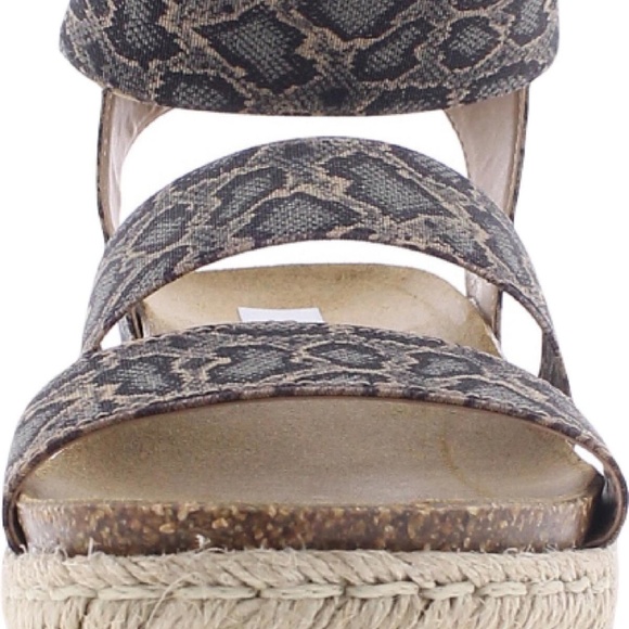 STEVE MADDEN Womens Navy Sanke 1-1/2" Platform Kimmie Wedge Espadrille Shoes New - Picture 4 of 6